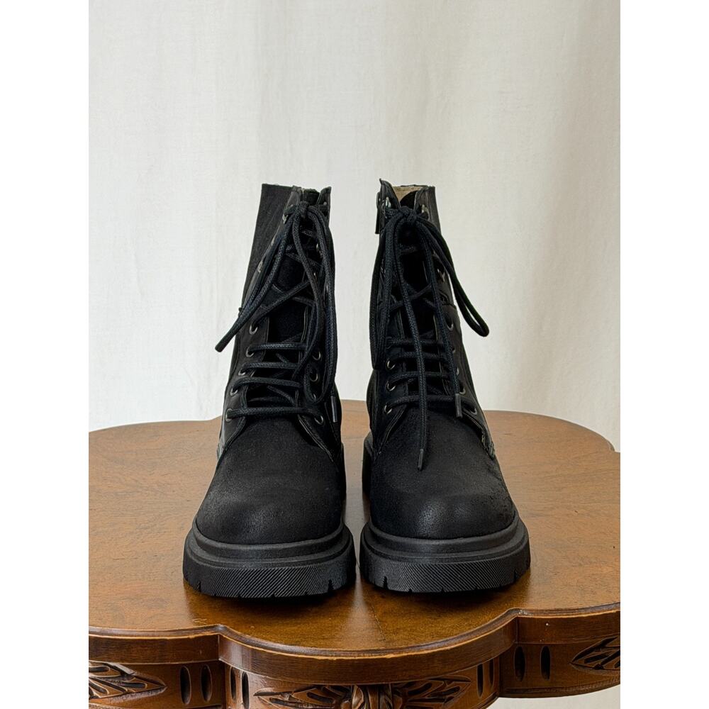NIB Casta Xenon Black Suede Leather Lace Up Moto Boot EU 37 # 0365 - Picture 3 of 10